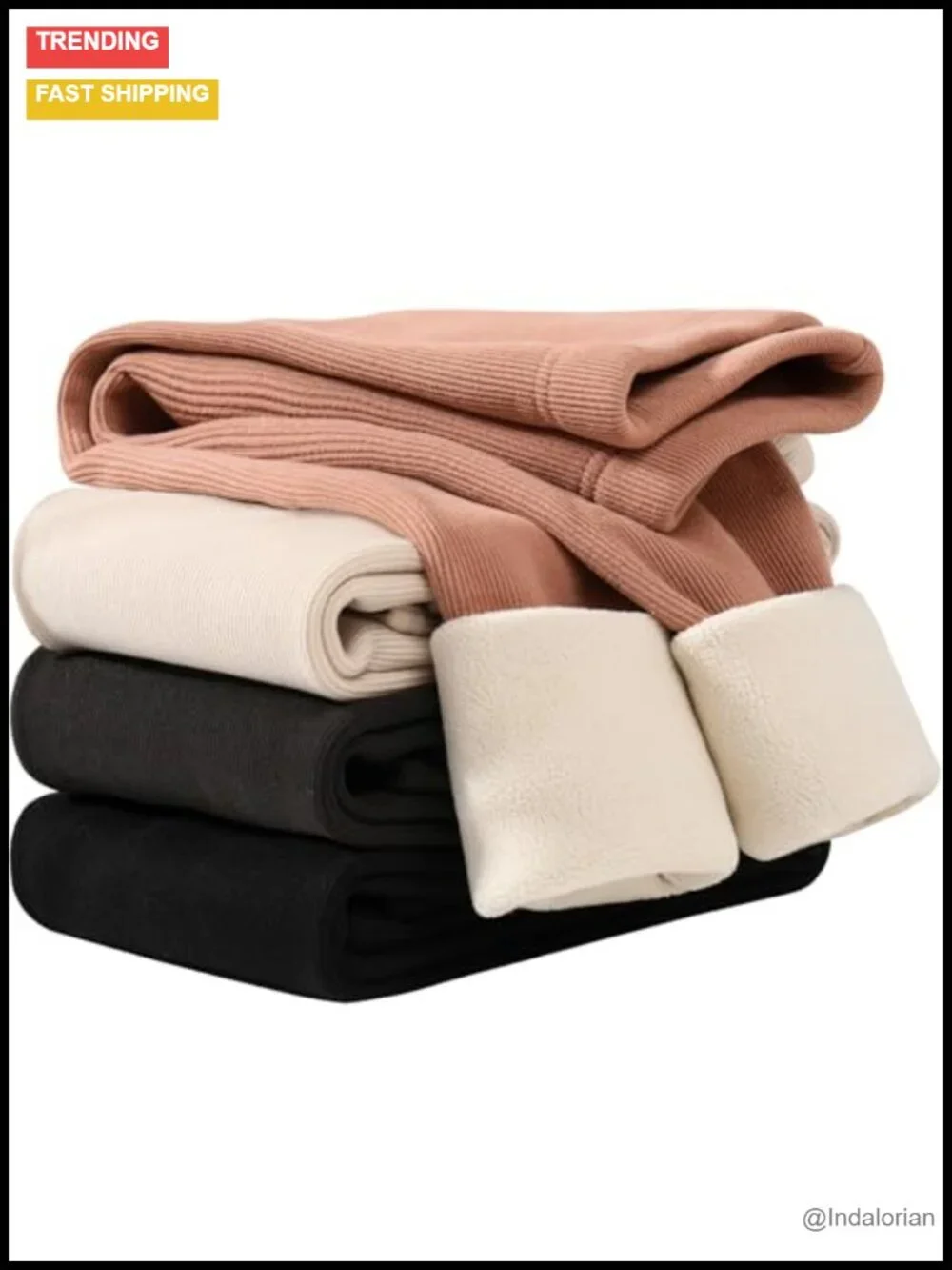 Girls Fleece Lined Leggings 4 Pack Basic Solid Long Pants